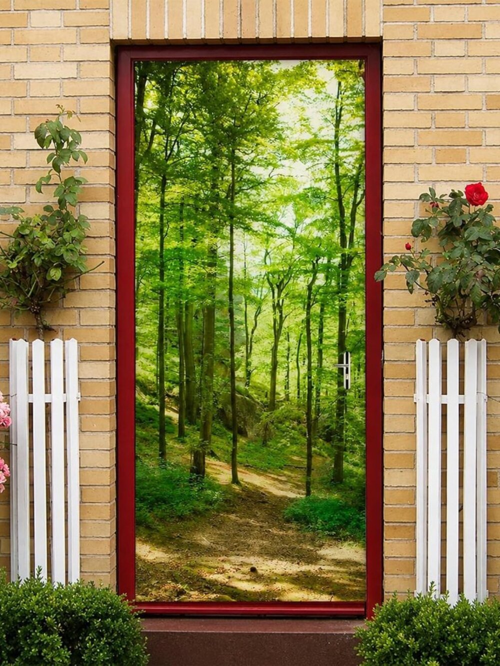 Door Stickers Peel and Stick Murals - Wall Covers Decorative Decal Woods